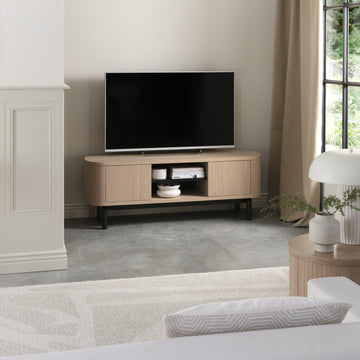 Bentley Designs Vega Scandi Oak & Peppercorn Entertainment Unit